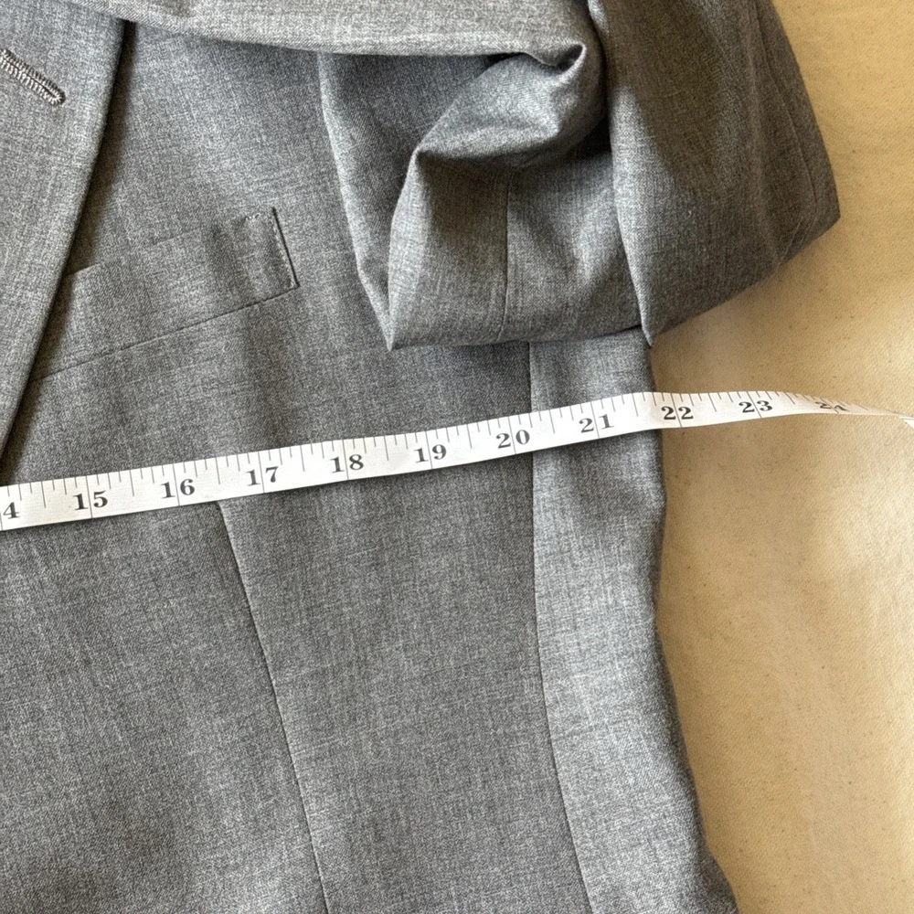 Christian Dior Mens Gray Long Sleeve Single-Breasted Two-Button Blazer Size 44